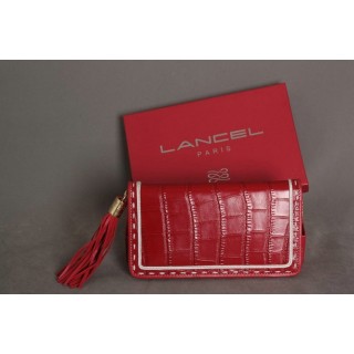 Lancel Le Premier Flirt Portefeuilles Porte-Monnaie Veau Facon Croco Rouge